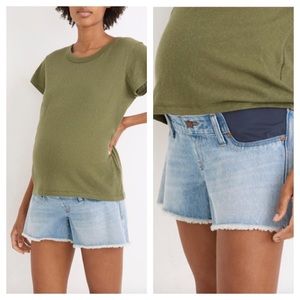 Madewell Maternity rigid denim side panel boyfriend shorts size 25